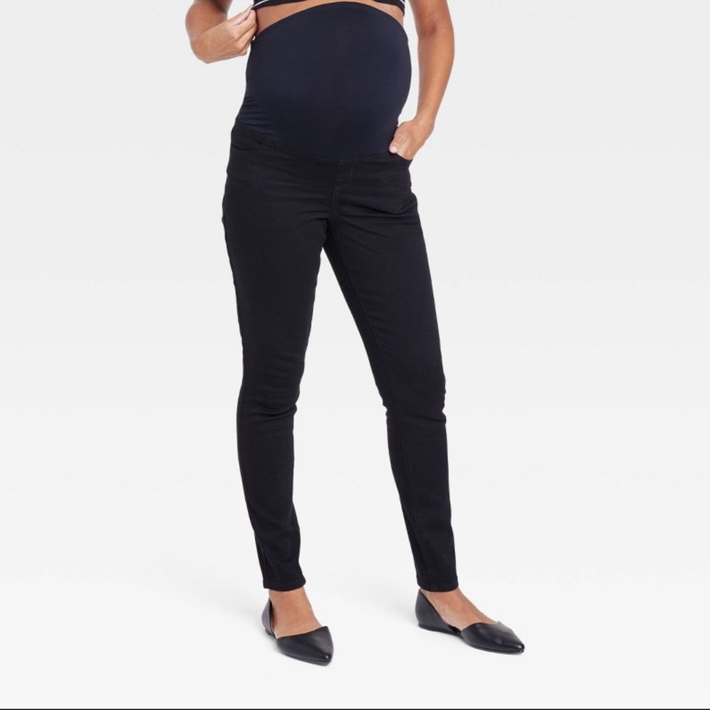 Over the belly maternity pants black size 2